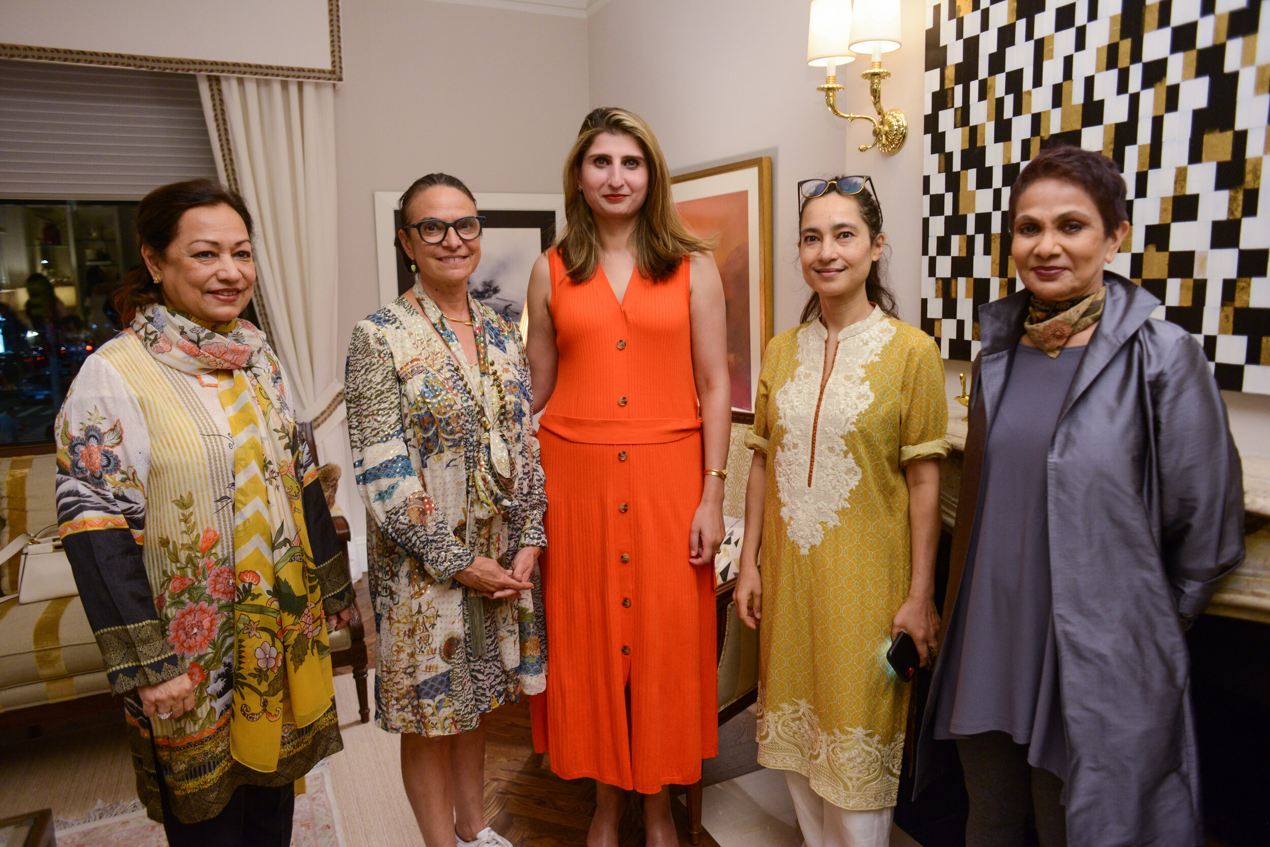 From left: Shahnaz Sehgal; Janine Cirincione; Kashmala Sharif; Shahzia Sikander; Dr. Azra Raza