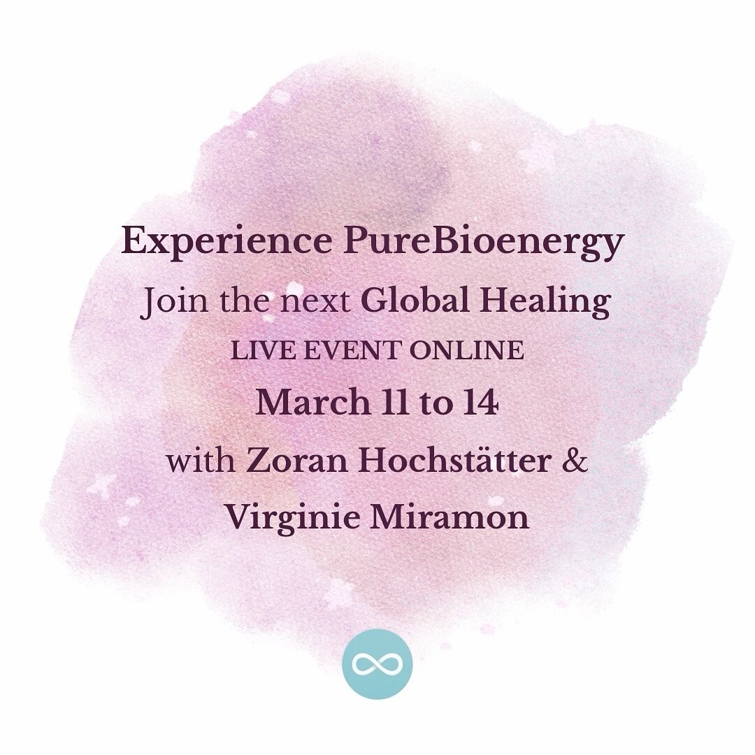 Join us next week for our monthly PureBioenergy Global Healing. Receive pure energy to release stress &amp; anxiety, support the lungs and boost the immune system all the while building resilience. Go into bliss mode and let your body do the work wit