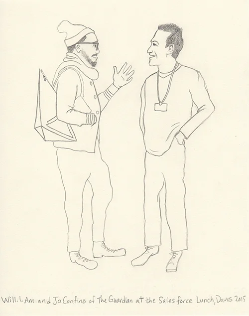 Will.I.Am and Jo Confino, pencil on paper, 8.5x10.75”, 2015