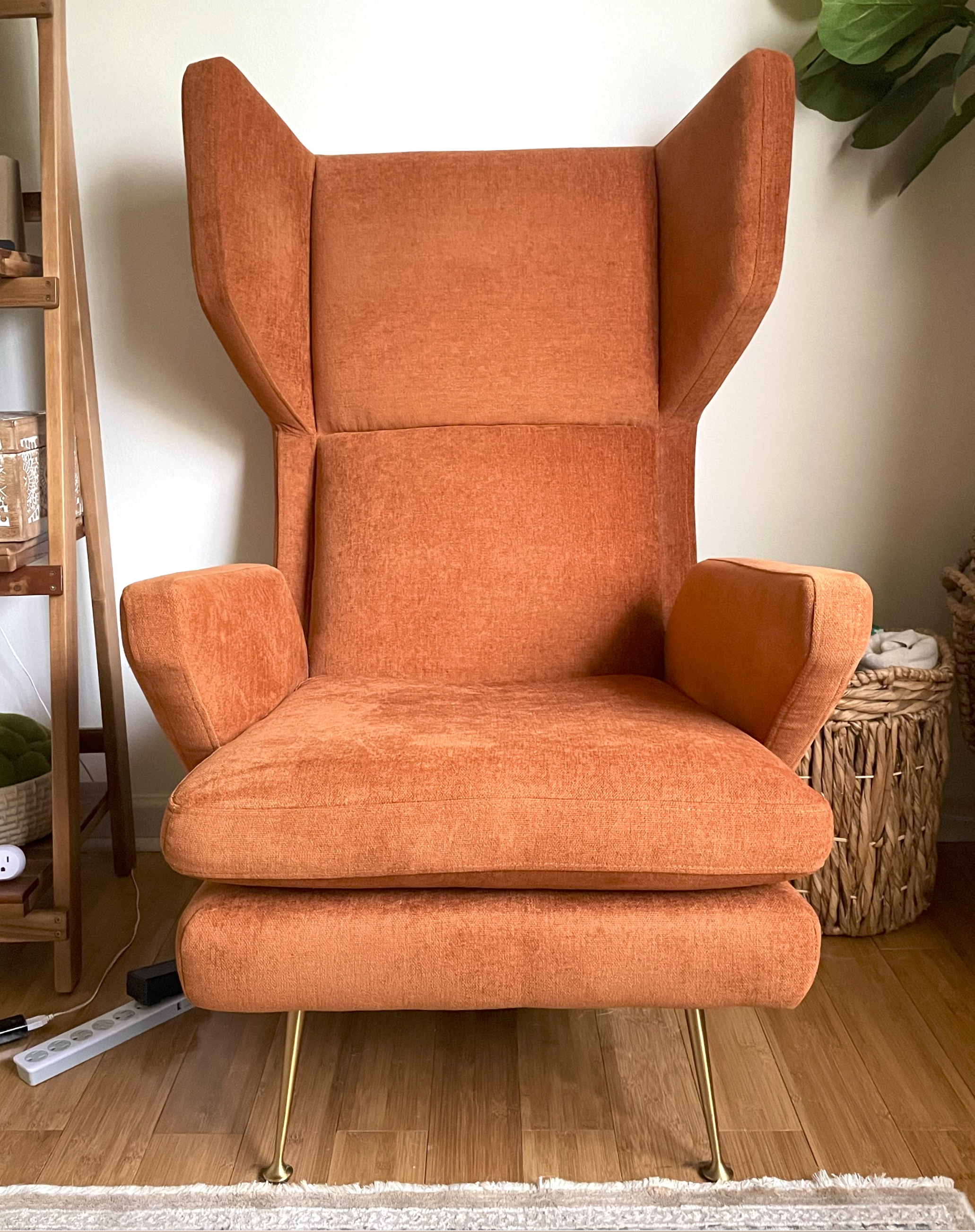 Mid Century Orange Lounge Chair.png