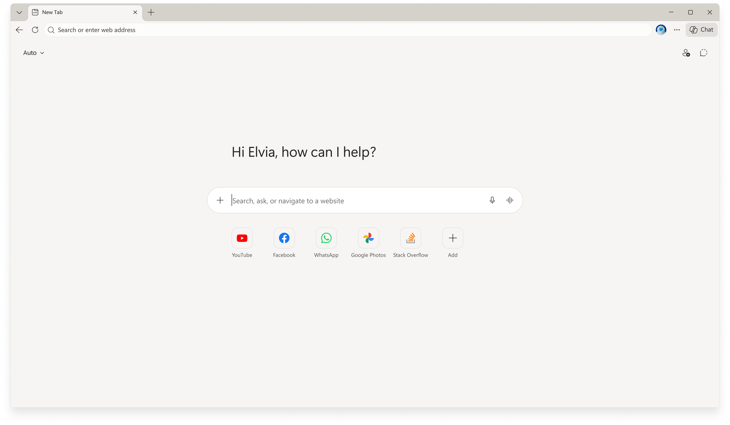 Proposed new tab page