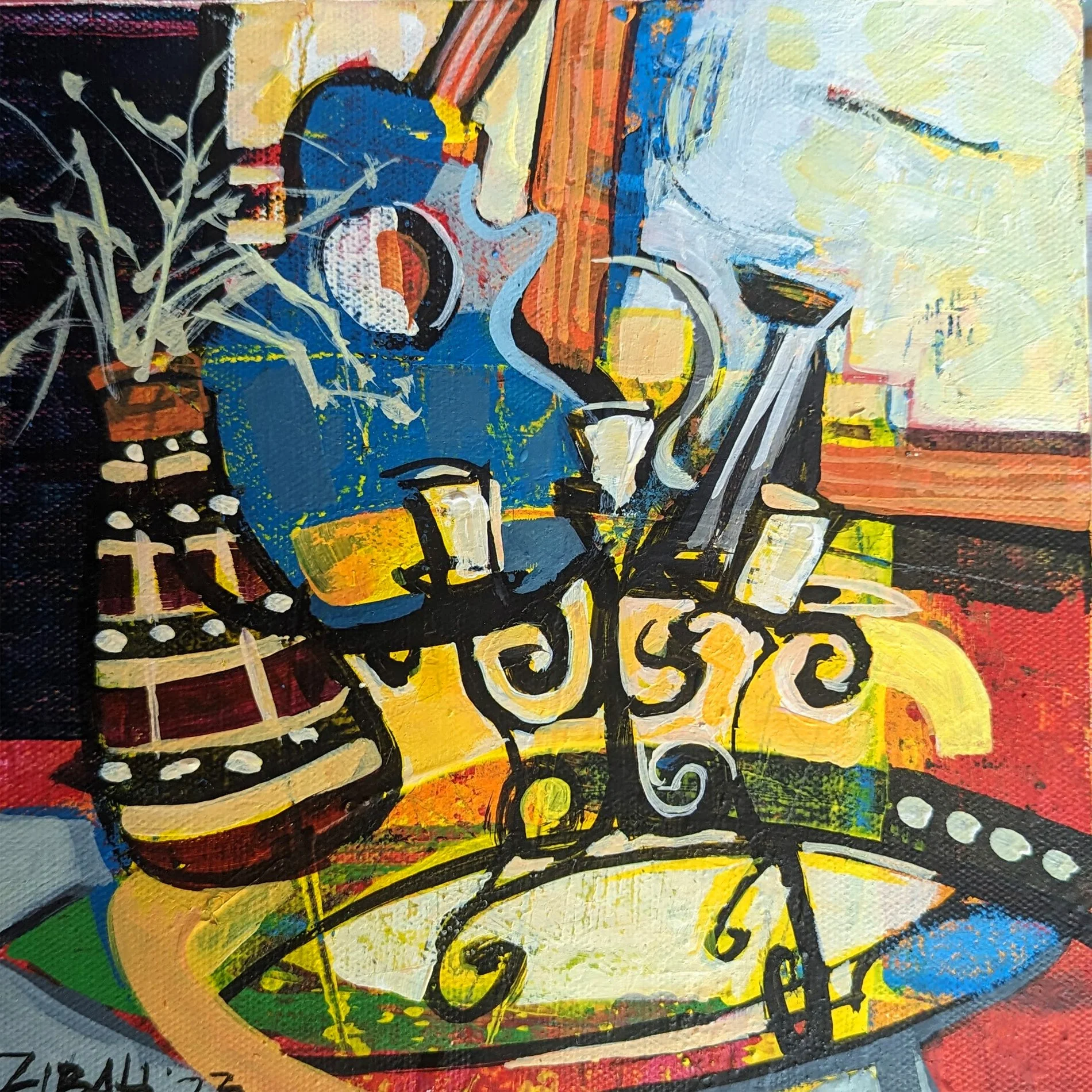 Picasso Still Life, Deborah Zibah 25cm x 25cm, acrylic on canvas SQ.jpg