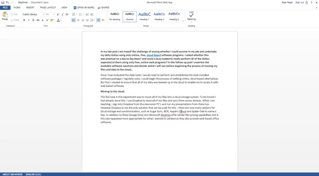 Office 365 Word Web App