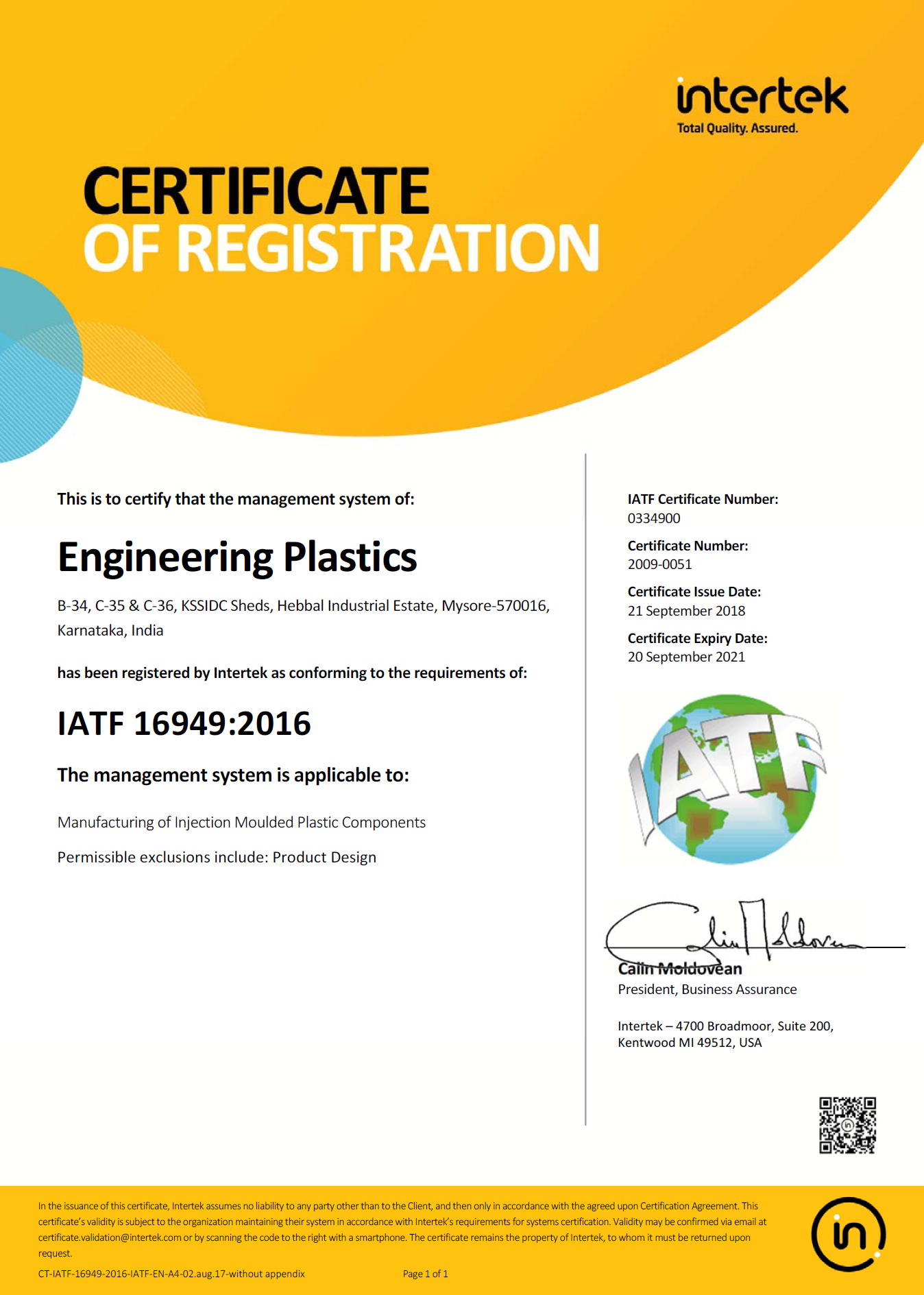 IATF — Engineering Plastics