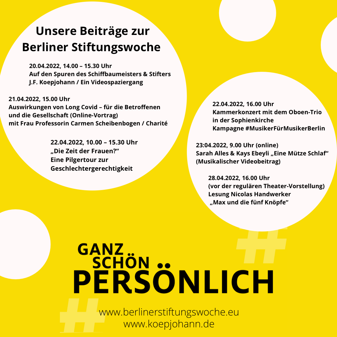 Unsere Veranstaltungen zur Berliner Stiftungswoche 2022 