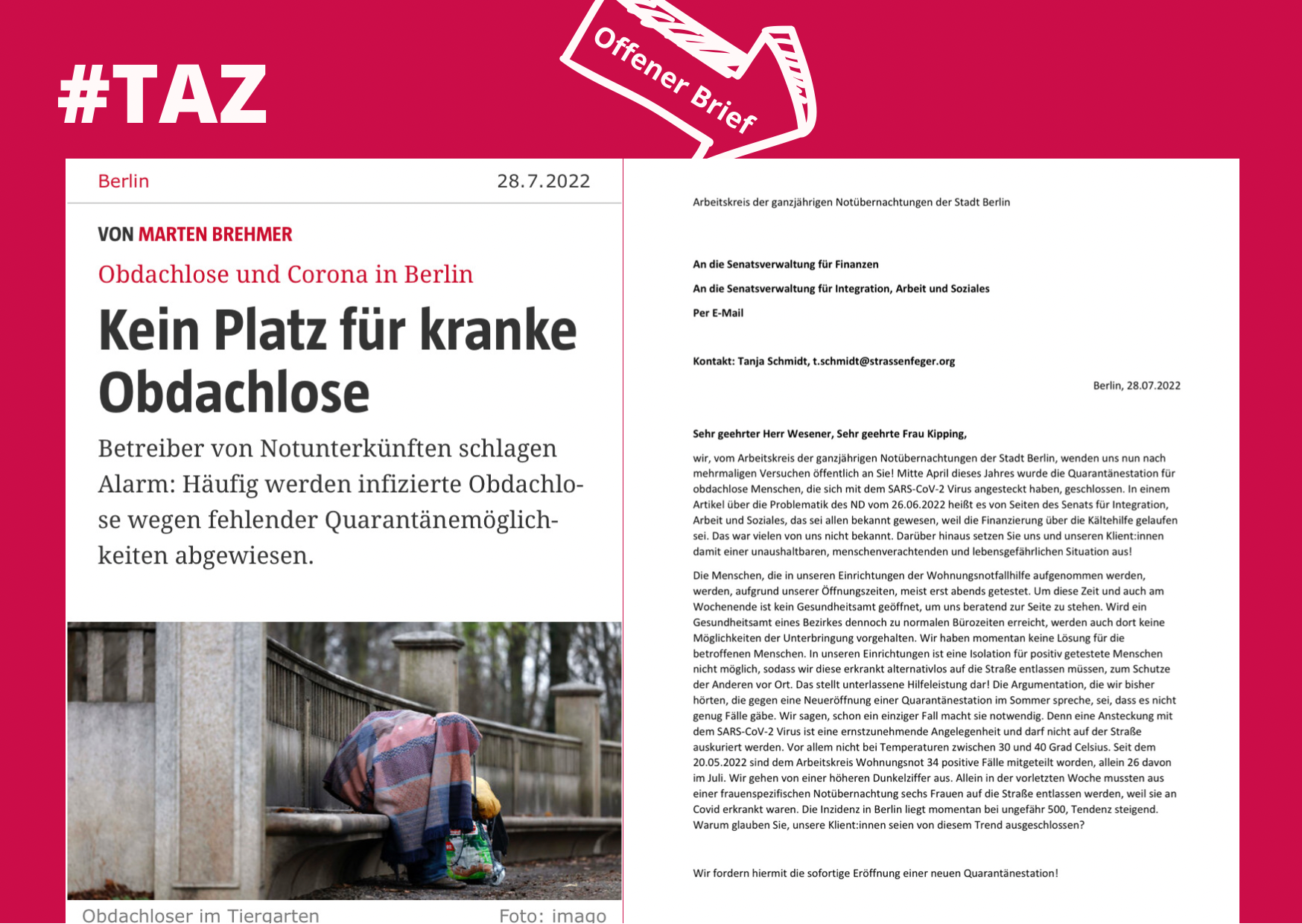 Kein Platz für kranke Obdachlose 
