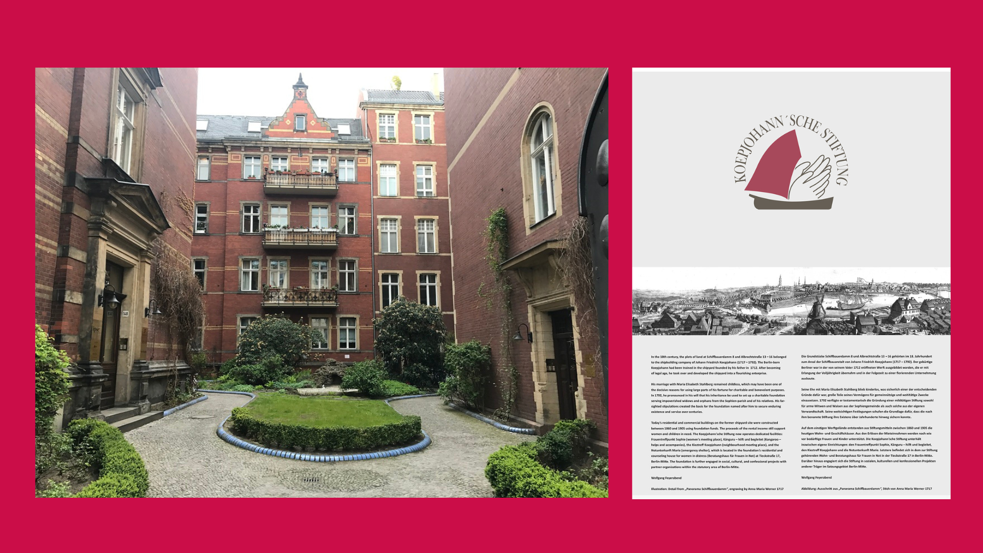 Ehrung unseres Stifters Johann Friedrich Koepjohann mit einer Stele