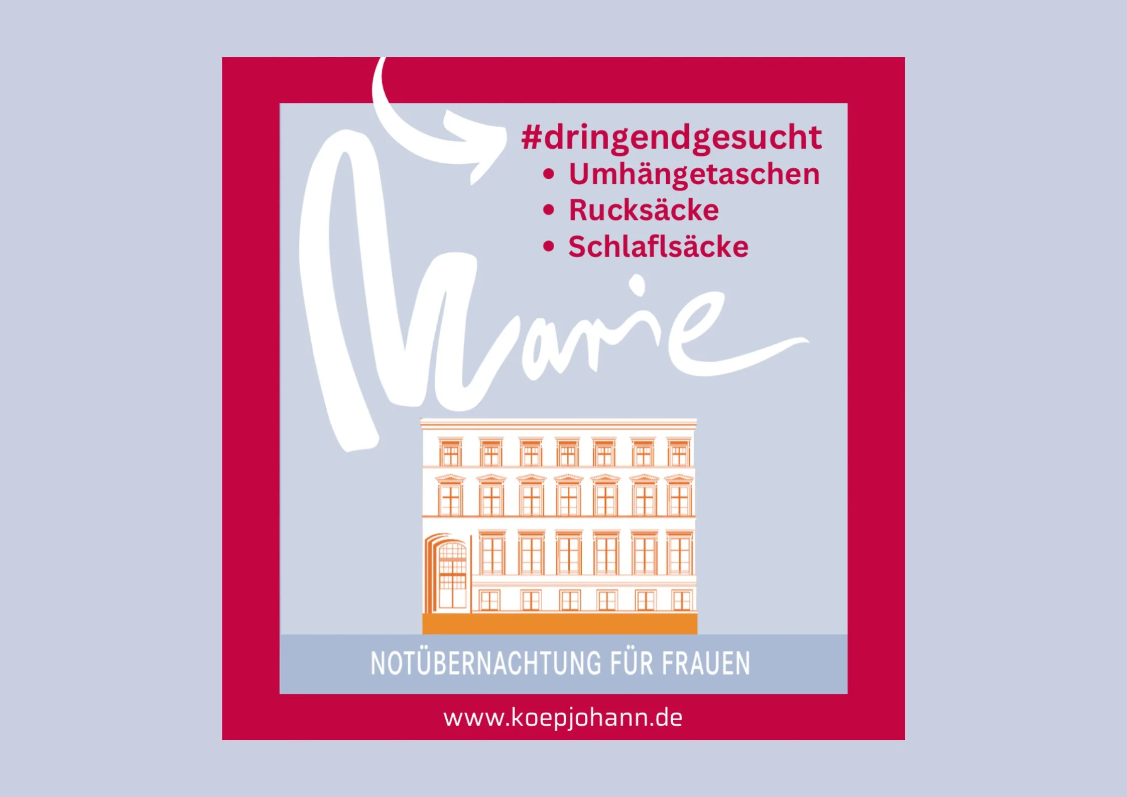 Sachspenden für unsere Notübernachtung Marie gesucht