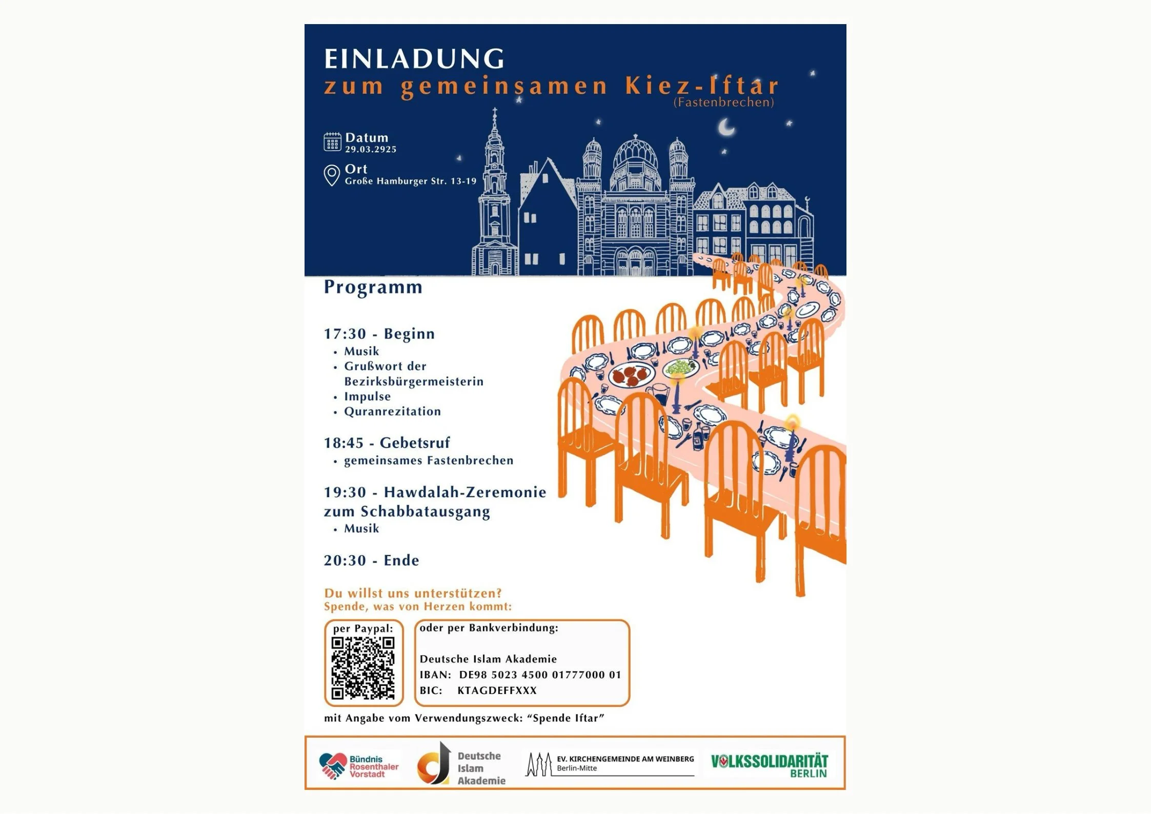 Gemeinsames Kiez-Iftar am 29. März 2025