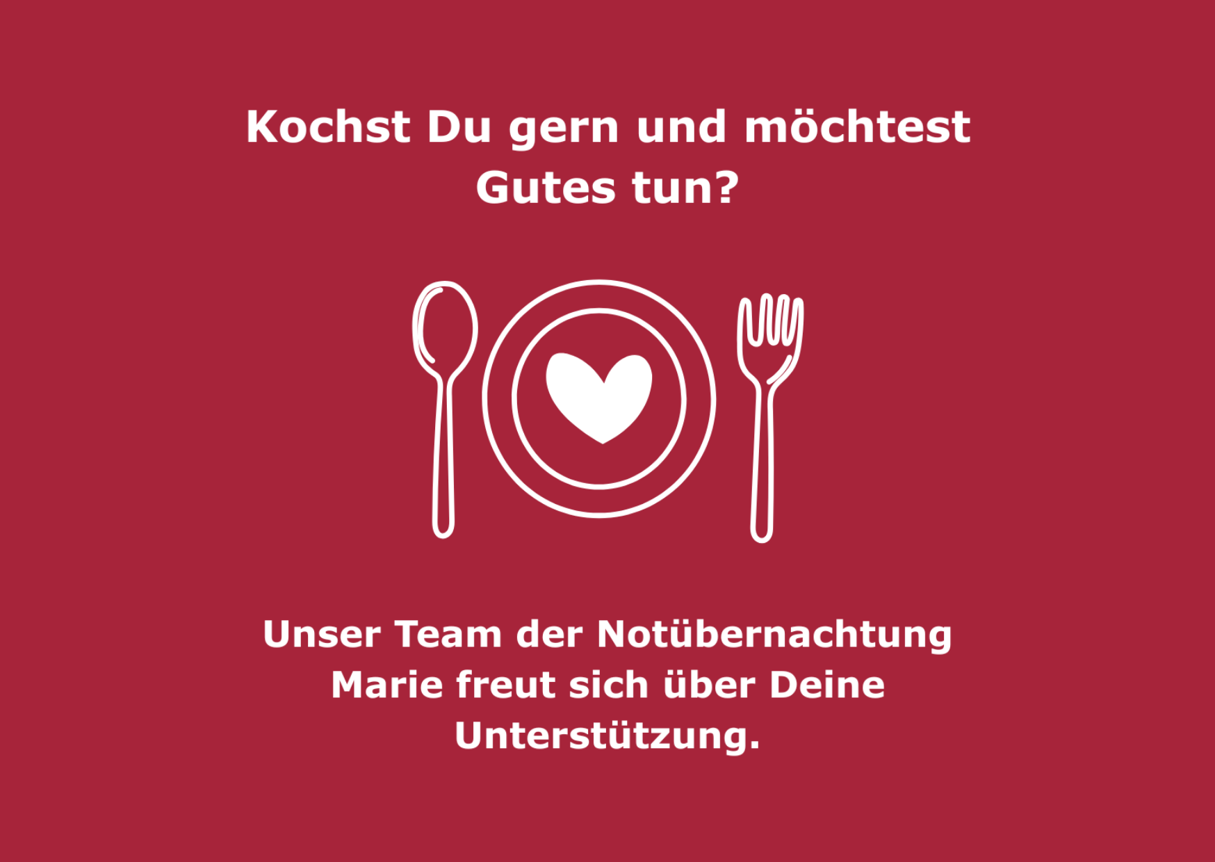 Unterstützung beim Kochen in der Marie gesucht