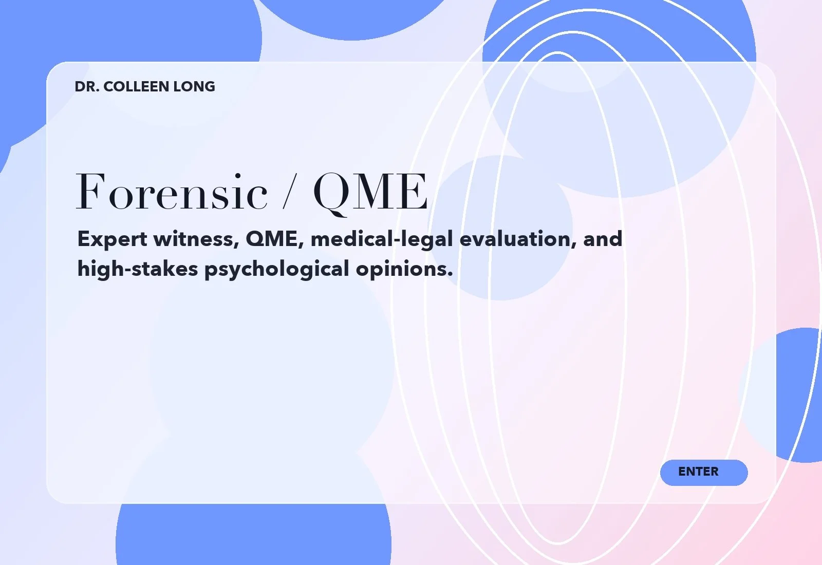Forensic / QME expert witness psychology consulting