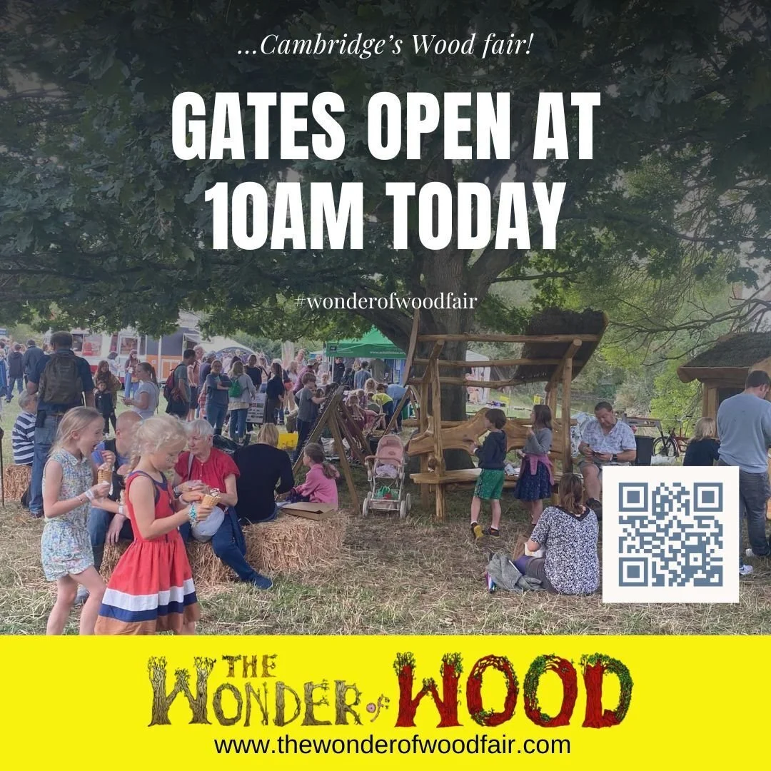 🌳 𝗜𝘁&rsquo;𝘀 𝗧𝗼𝗱𝗮𝘆! 𝗧𝗵𝗲 𝗪𝗼𝗻𝗱𝗲𝗿 𝗼𝗳 𝗪𝗼𝗼𝗱 𝗙𝗮𝗶𝗿 𝟮𝟬𝟮𝟲 𝗕𝗲𝗴𝗶𝗻𝘀! 🌳
The wait is over &mdash; The Wonder of Wood Fair starts today at Burwash Manor, Cambridge!
Join us for a brilliant day of woodcraft, live music, food, c