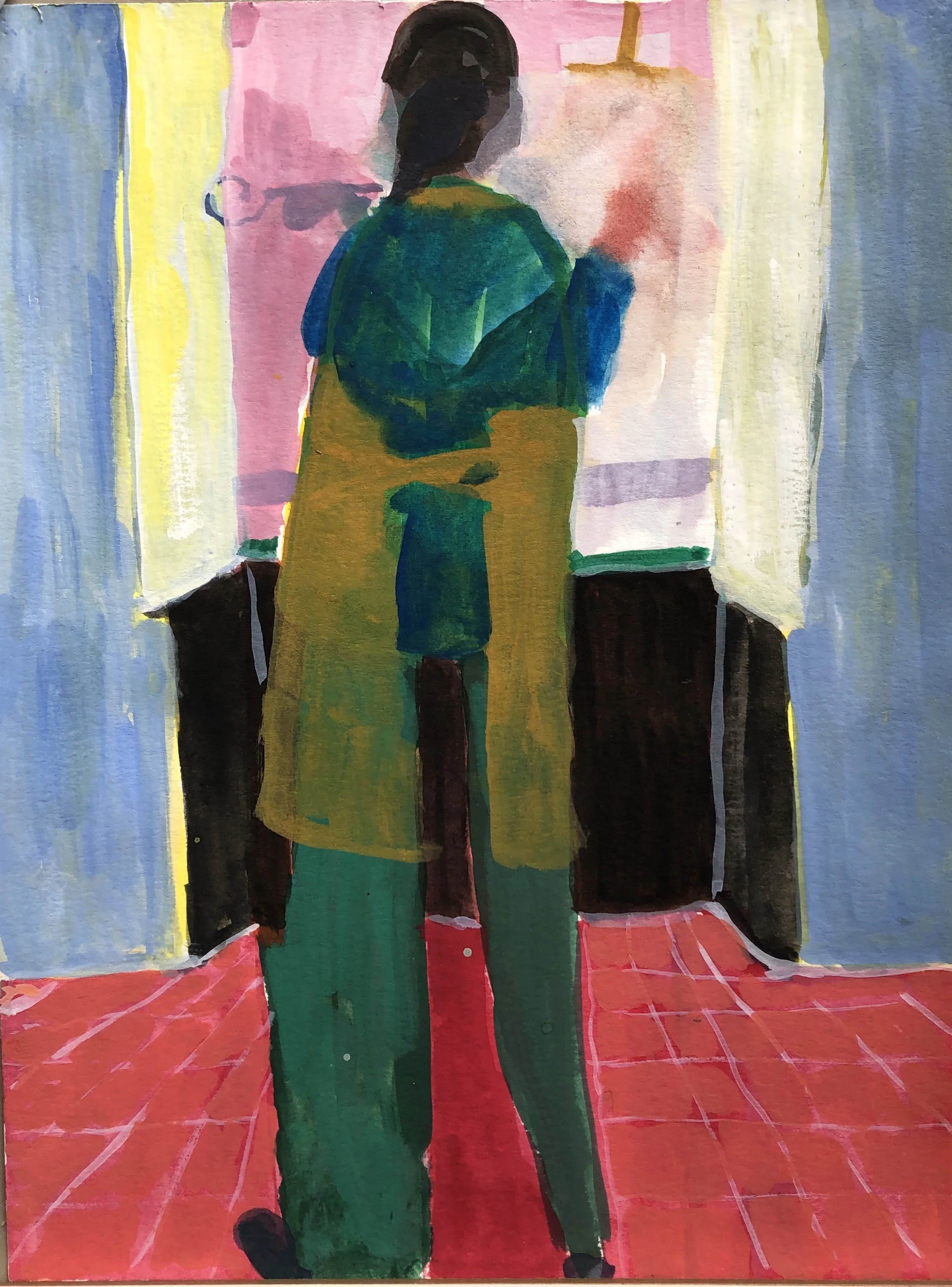 Matisse-Katij-Baran 12" x 9" gouache