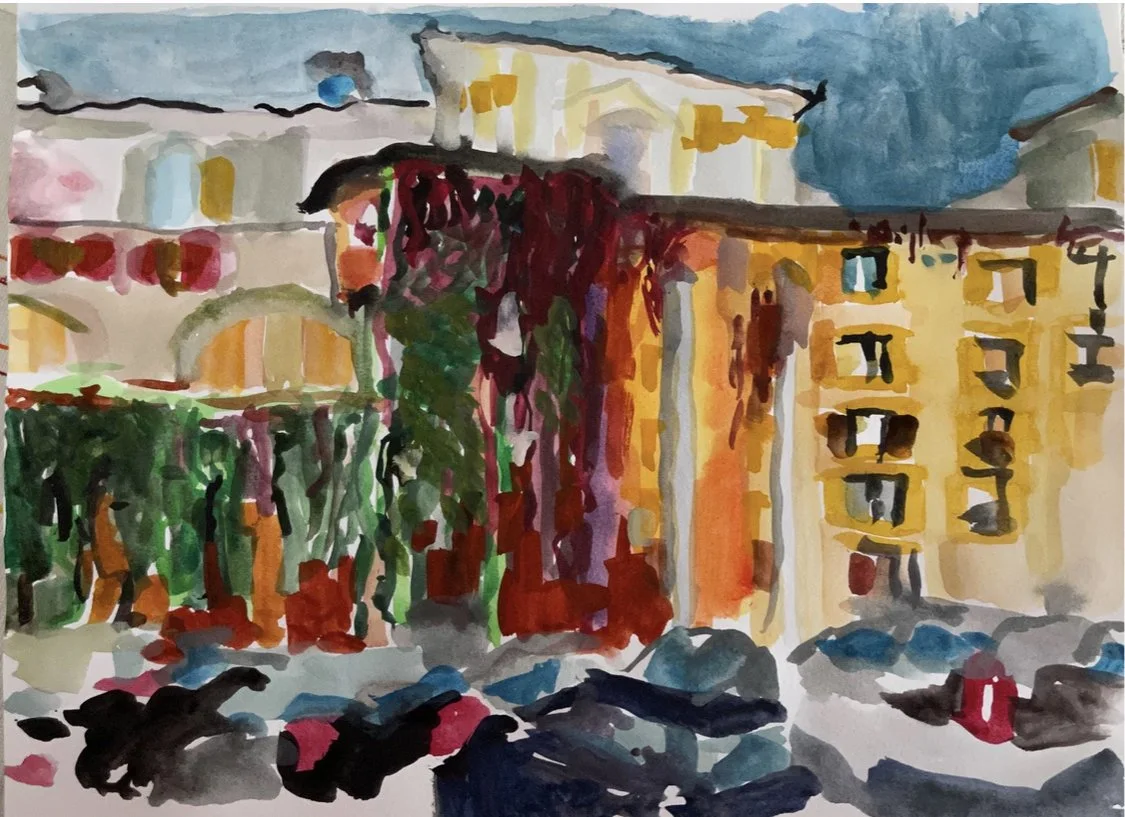 Percosi Papi 8 1/2" x 12" gouache