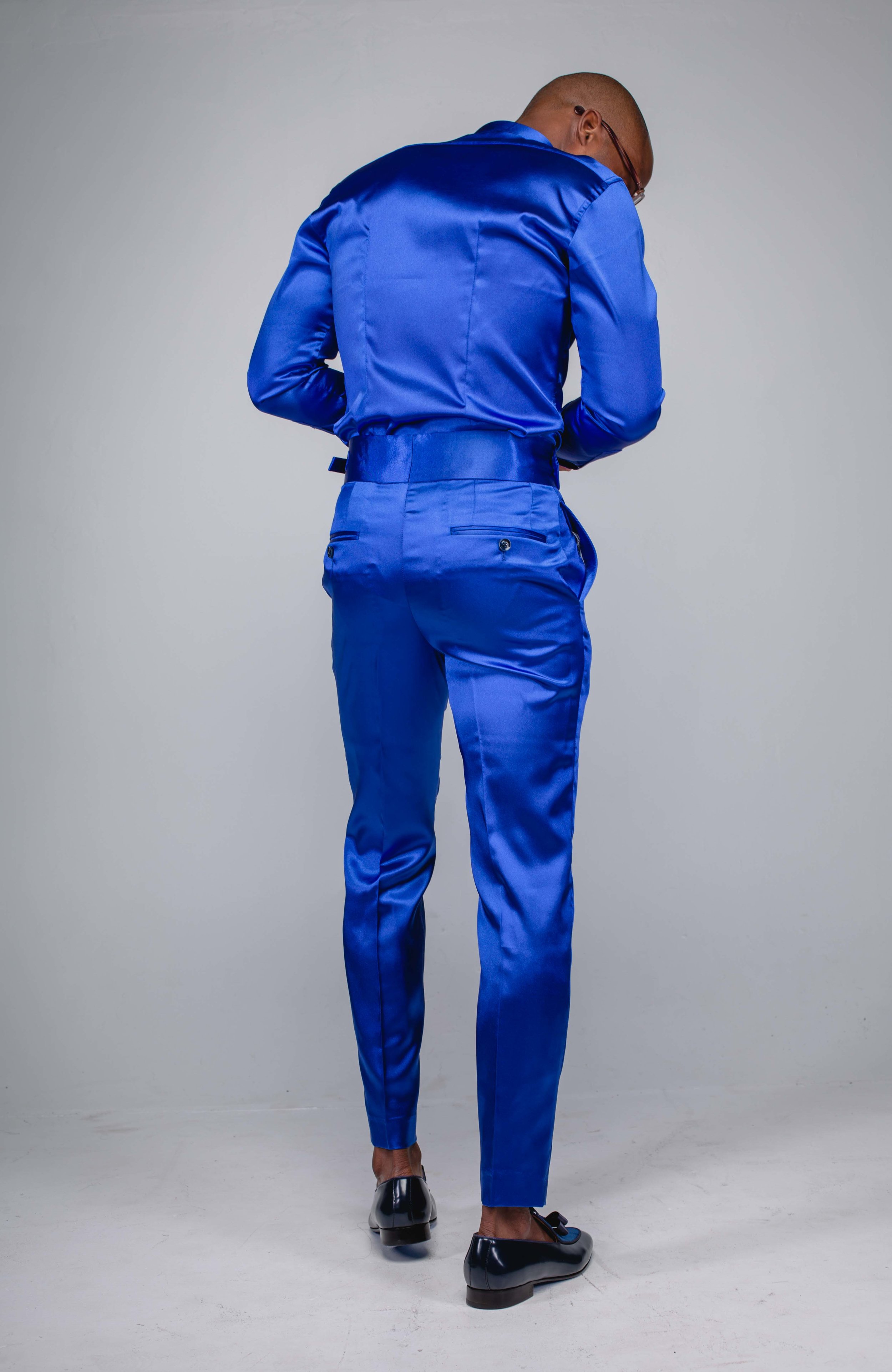 Silk Royal Blue Pants — Garçon Couture
