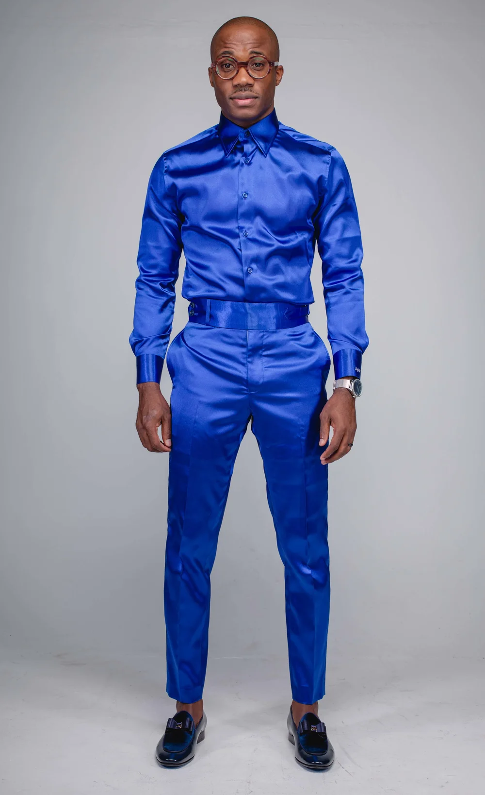 men royal blue dress pants LUCCI Men's Royal Blue 2 Button Slim Fit Poplin Polyester Suit NEW – FH