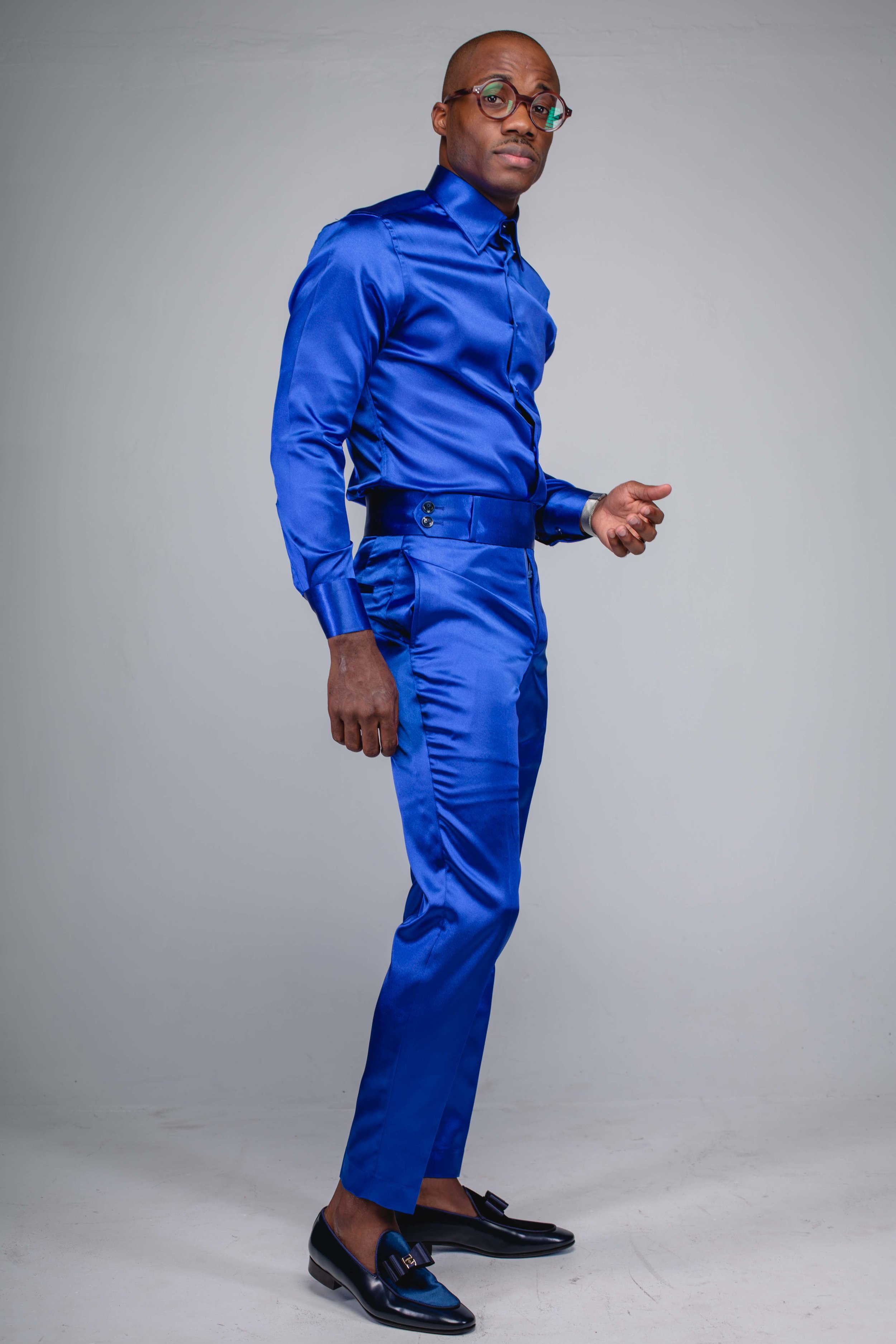 Silk Royal Blue Pants — Garçon Couture