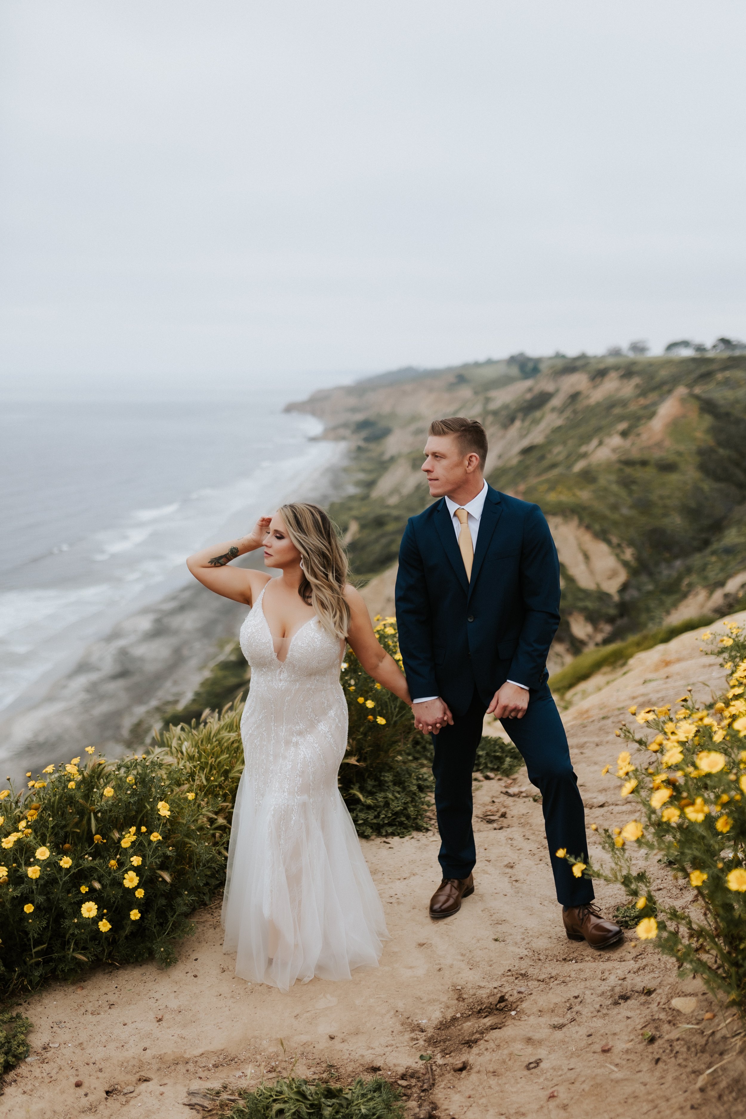 bride and groom elopement wedding photograph