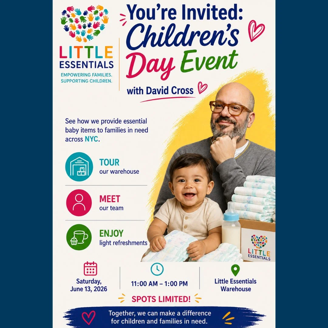 Join us for a special day of impact! A Children&rsquo;s Day Event with David Cross @davidcrossofficial at the Little Essentials warehouse!⁠
⁠
📅 June 13, 2026⁠
⏰ 11 AM &ndash; 1 PM⁠
⁠
Come connect with our community, take a photo with David, and see 
