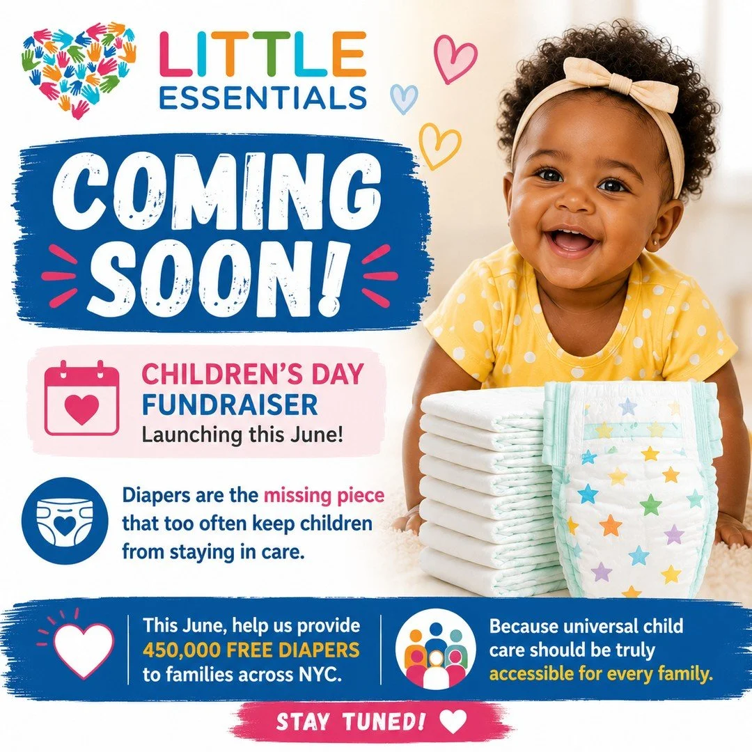 Something big is coming next week! ⁠
Universal child care works best when families can actually access it &mdash; and for many NYC families, diapers are the missing piece.⁠
Every day, parents are required to provide diapers to keep their children in 
