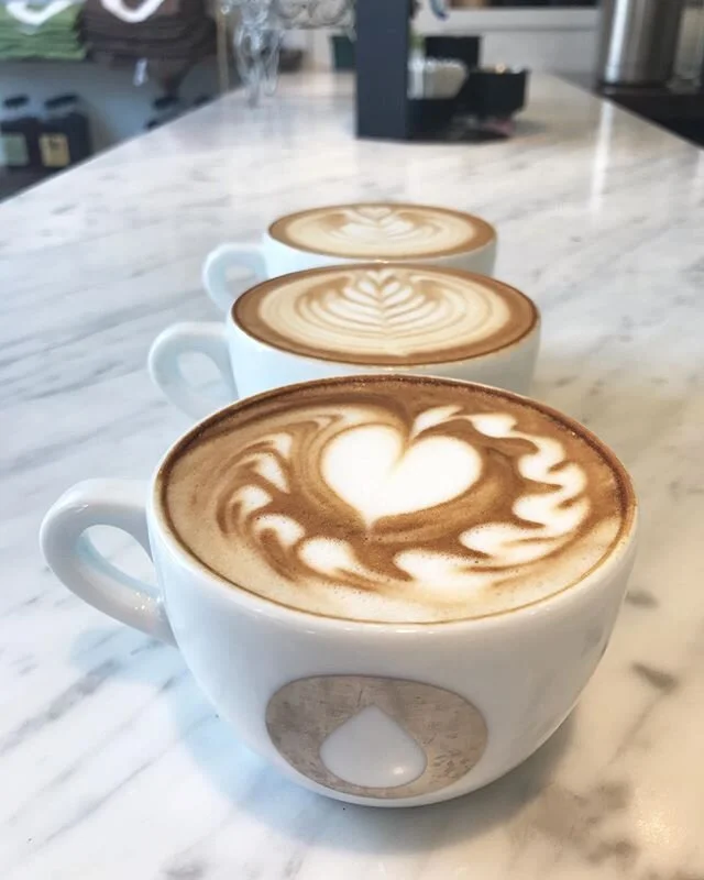A strong latte art lineup to kick off our own caffeine consumption to get us thru this Wednesday shift. We&rsquo;re ready for ya 💥☕️💥