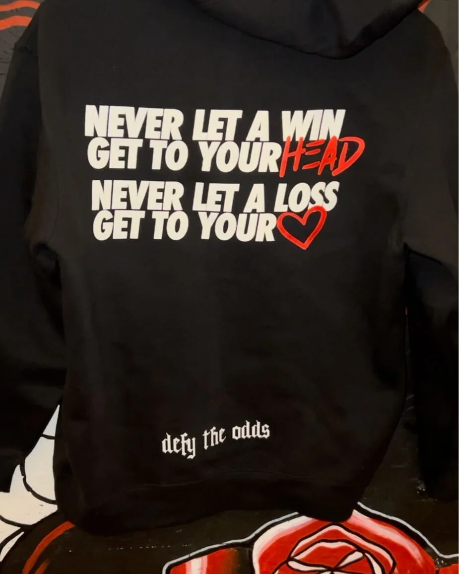 I wish I took more pictures of these hoodies. They had front, back, sleeve, lower back and a custom tag printed. Ask how multiple location prints can take your brand to the next level!