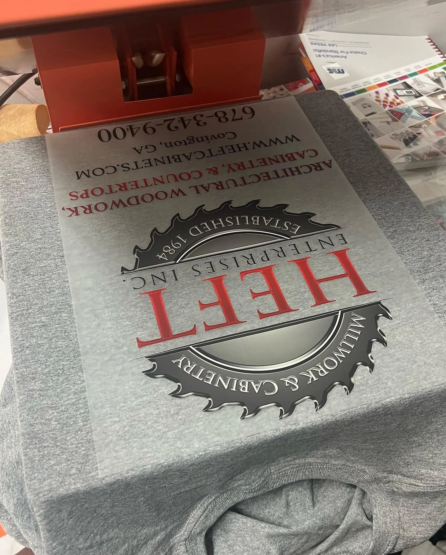 Hot off the presses! This shirt is made with the DTF(direct-to-film) process. DTF is perfect for a job with a lot of colors and a smaller amount of shirts. The DTF technology has advanced to the point where the shirts are smooth and guaranteed to las