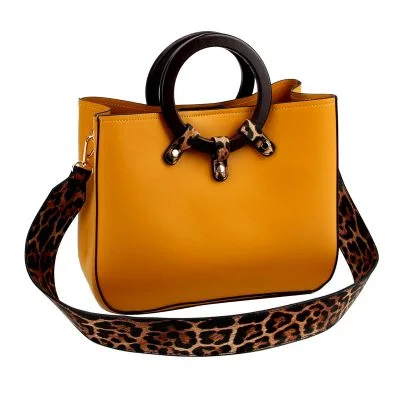 Mustard Leopard Print Handbag