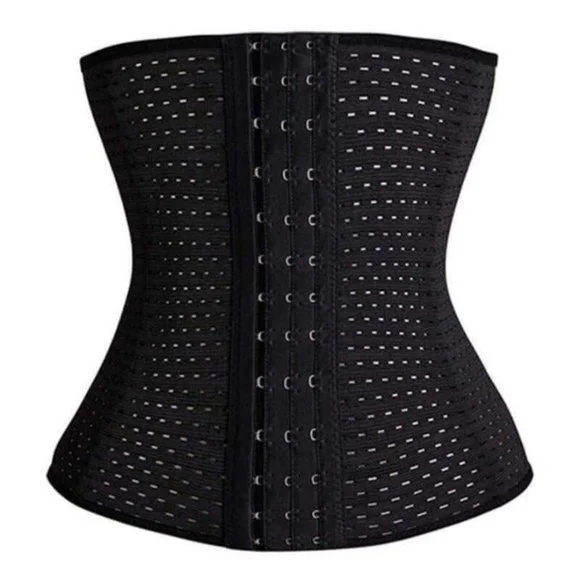 Waist Trainer Breathable Latex Free Black