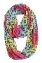 BH Rainbow Leopard Print Infinity Scarf
