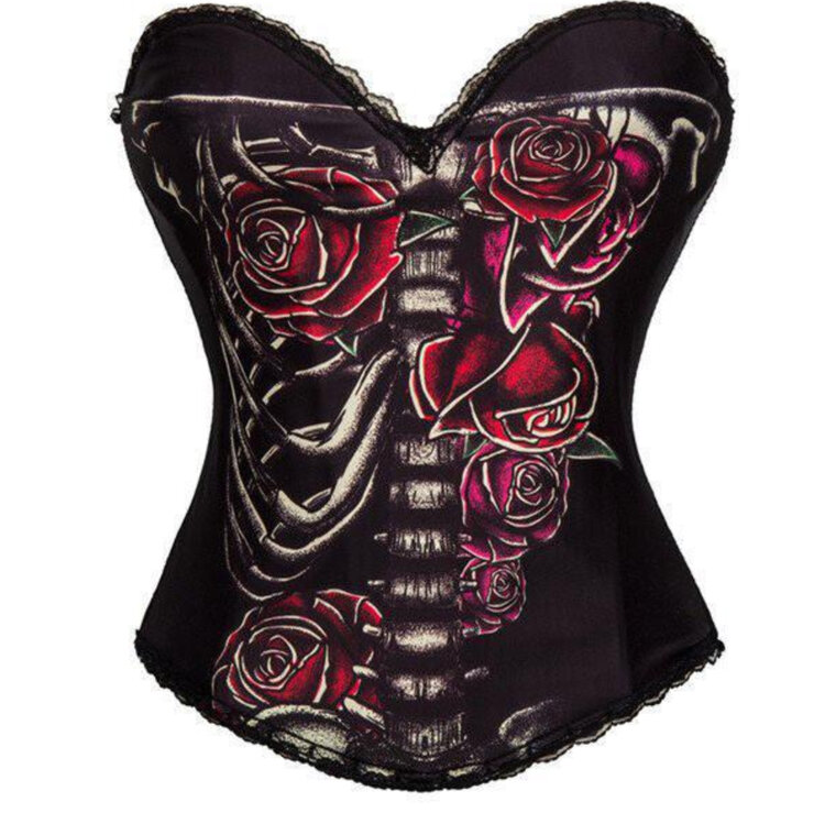 Black Overbust Steampunk corset