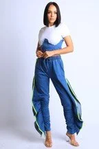 Blue Lime Jean Corset Scrunch Pants