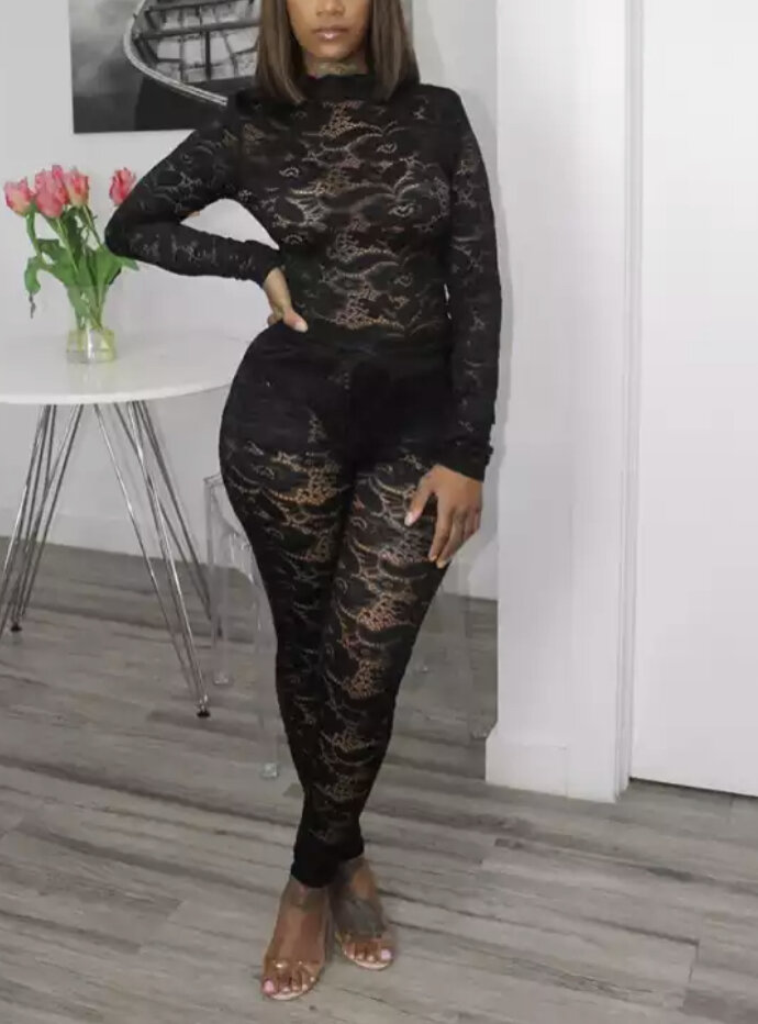 Bodyherbalizer Sheer Lace 2 Piece Set