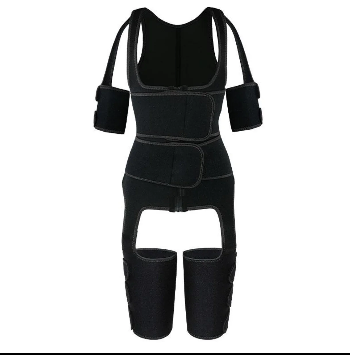 Pink Double Strap Thigh Shaper Vest With Arms Shaper