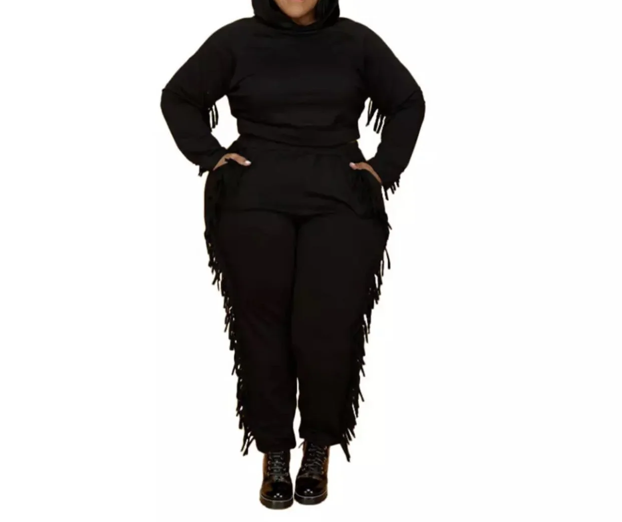 Fringed Body Shake Sweat Set