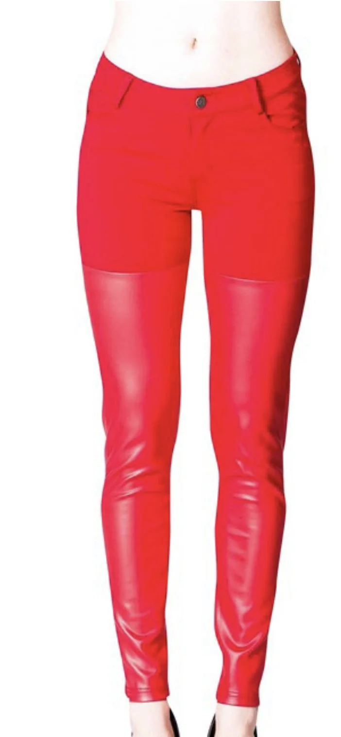 Faux Leather Zip Up Pants