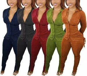 Cashmere Drawstrings Stack Pants Set (S- 3XL)