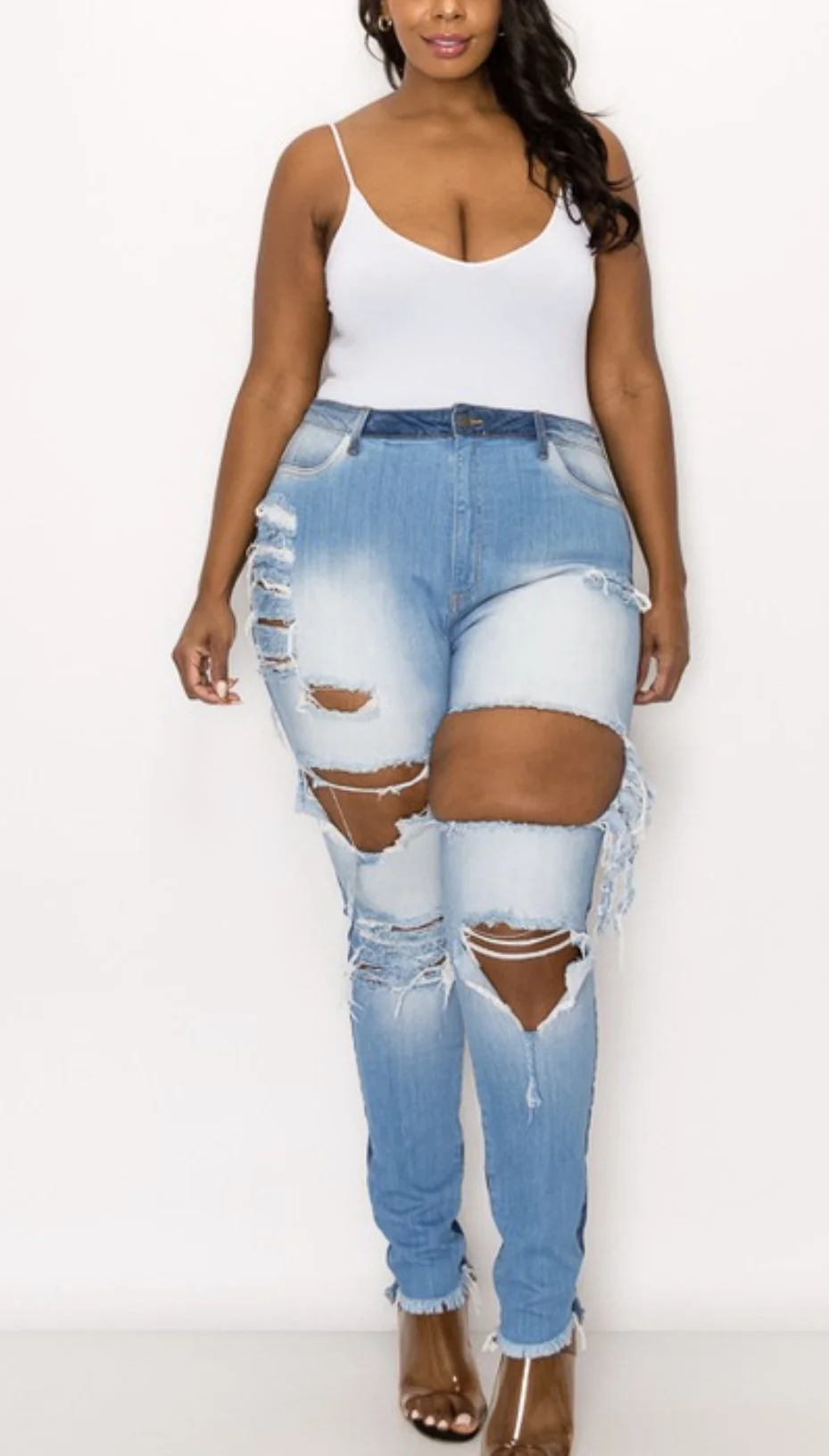 BODY PLUS CURVY SKINNY DUO BLUE JEANS