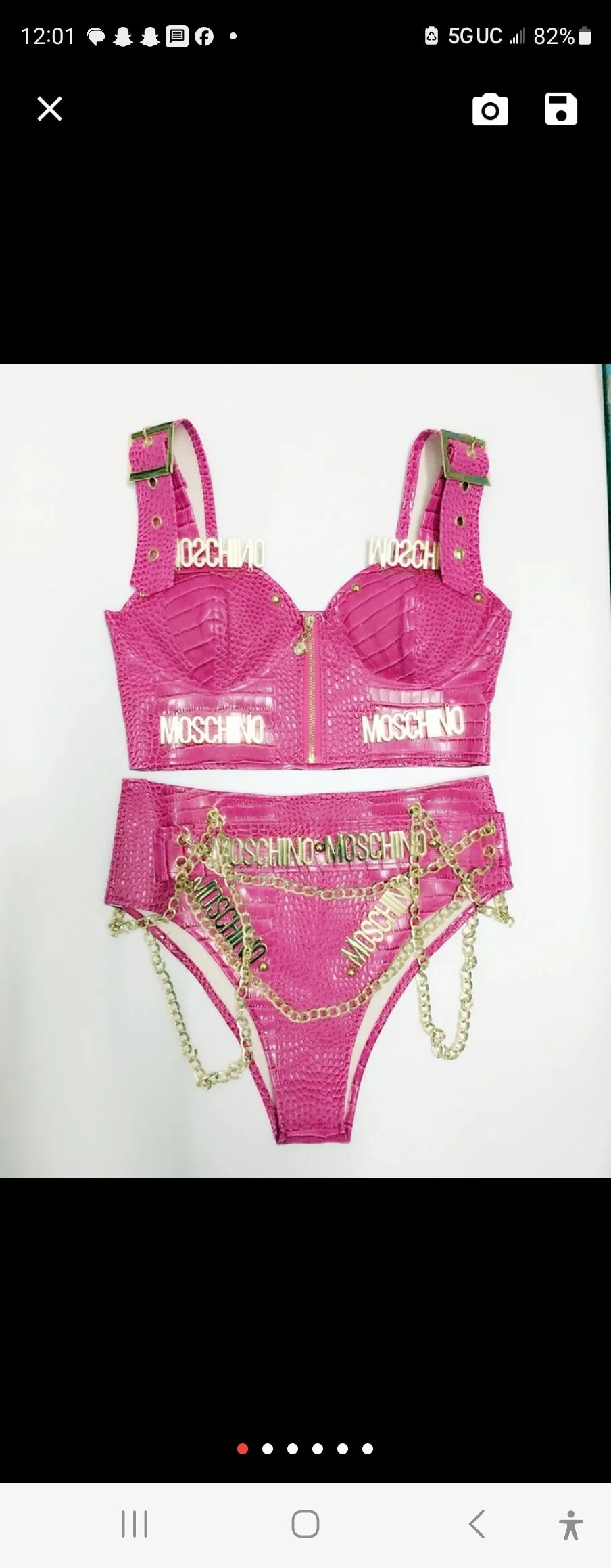 Gilded Gator Chic Set by Moschino