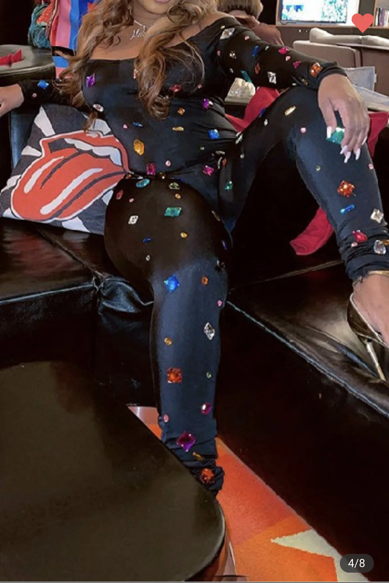 Jeweled printed Jumpsuit