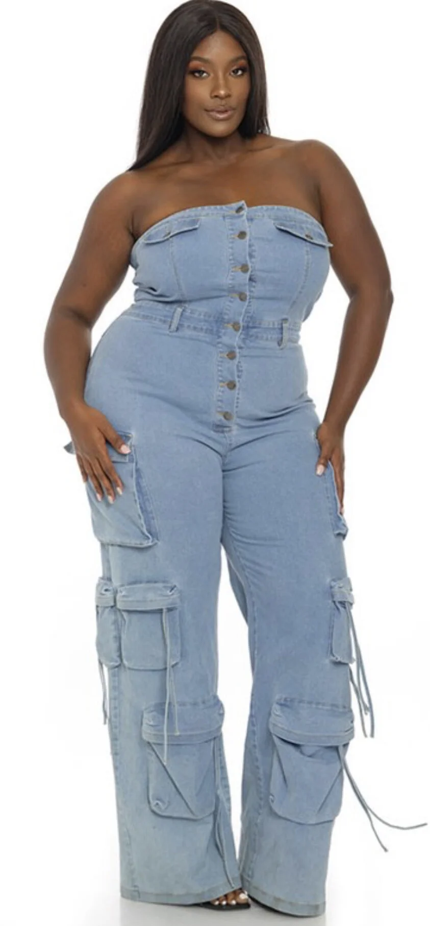 Stretchy Cargo Jumpsuit with Pockets Galore