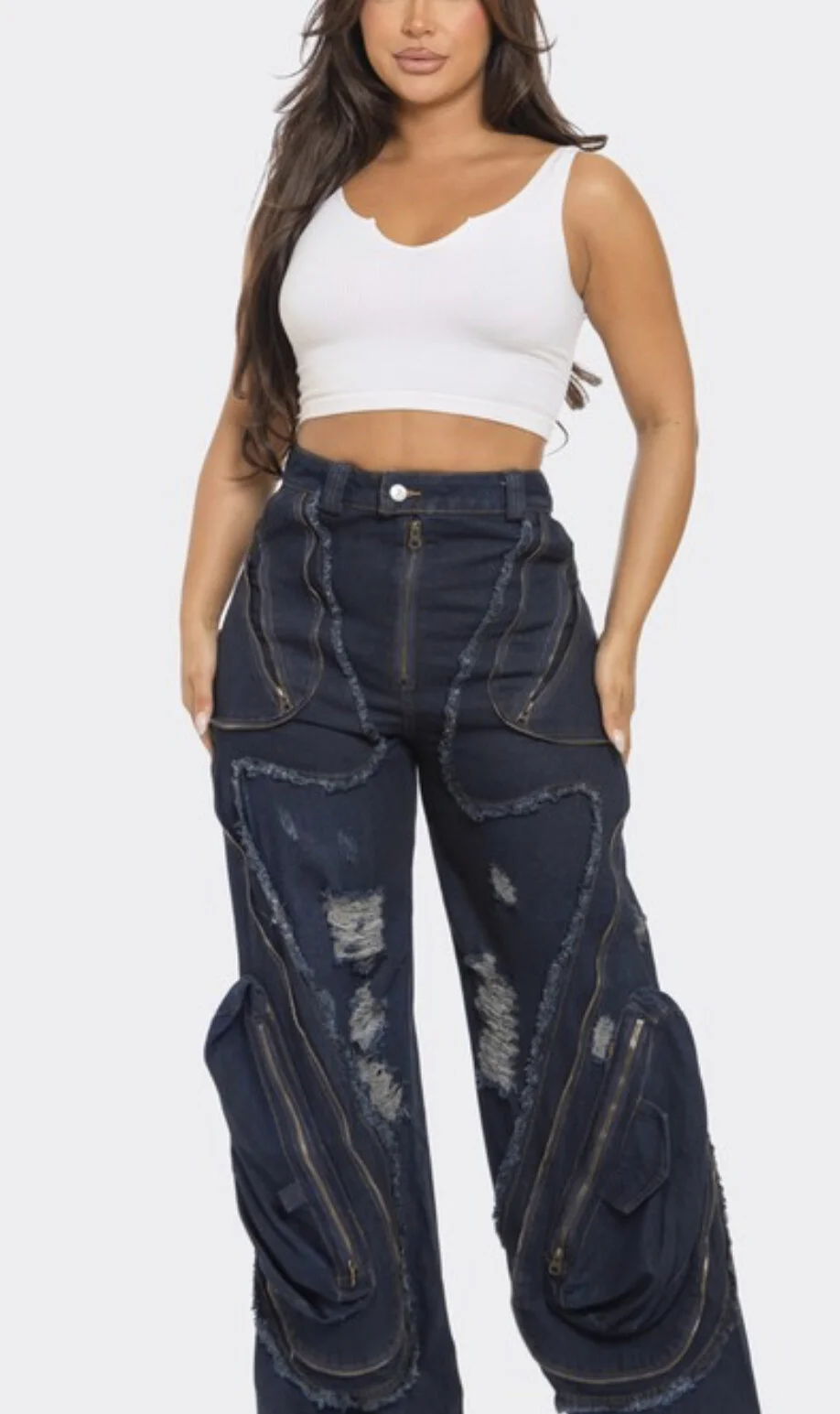 Big Baggy Cargo Denim Carpenter Jeans