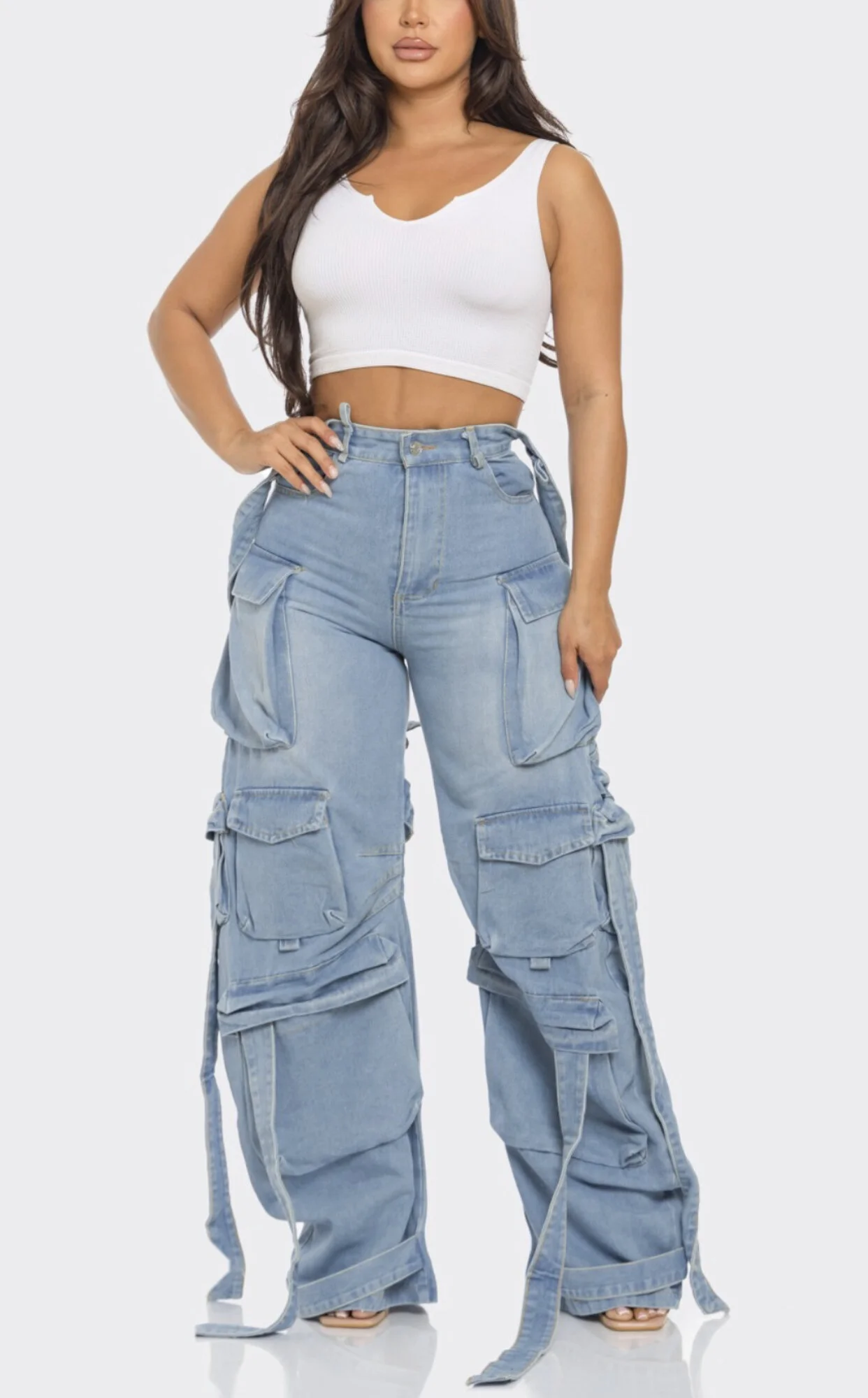Stretchy Cargo Carpenter Jeans