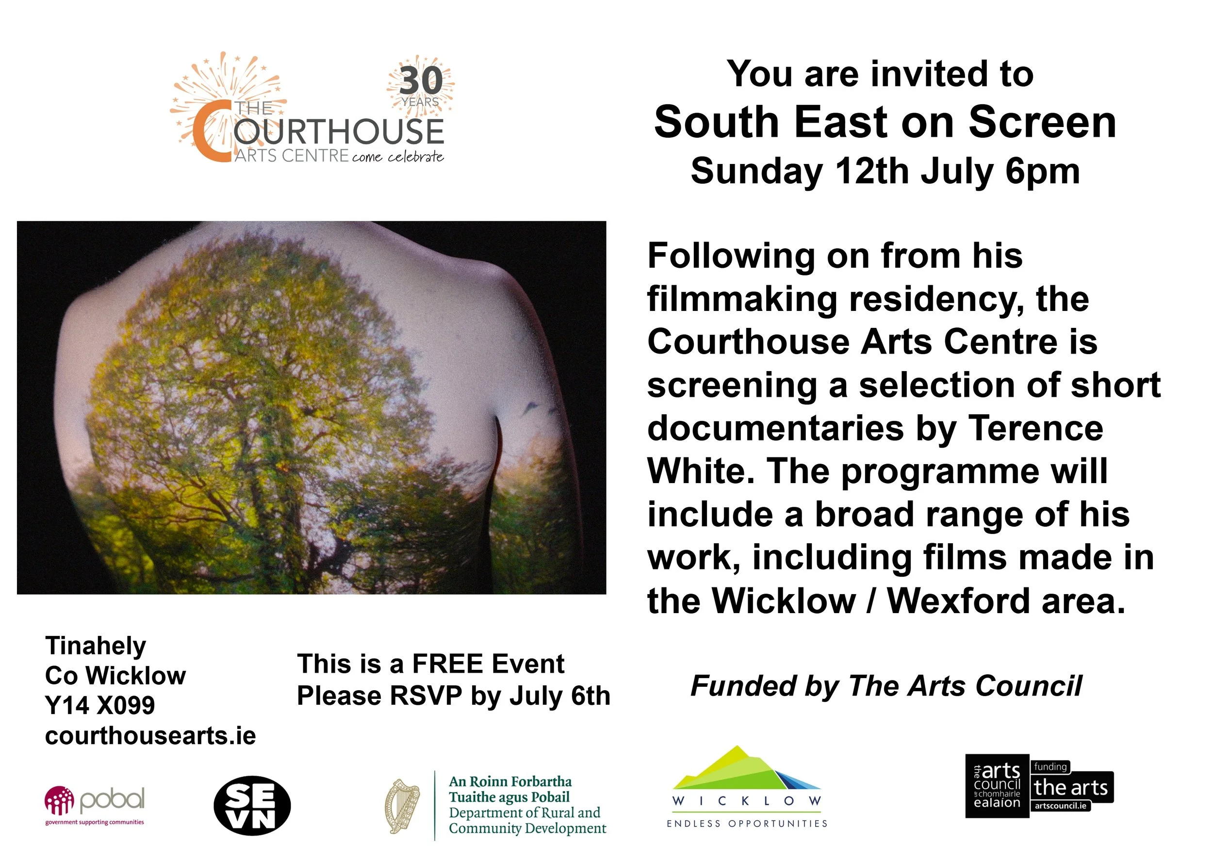 INVITATION TO 'SOUTH EAST ON SCREEN' BY FILMMAKER TERENCE WHITE