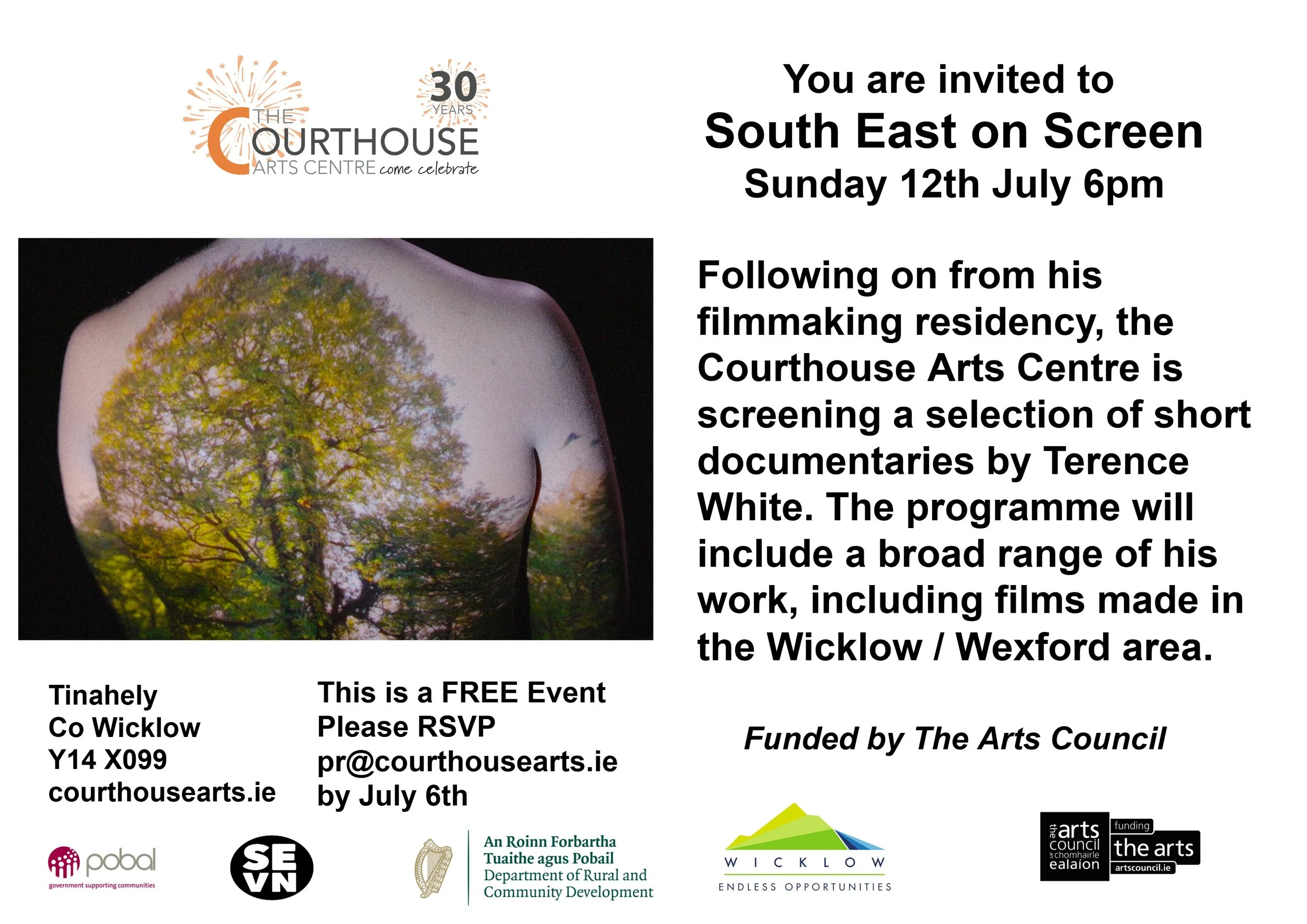 INVITATION TO 'SOUTH EAST ON SCREEN' BY FILMMAKER TERENCE WHITE