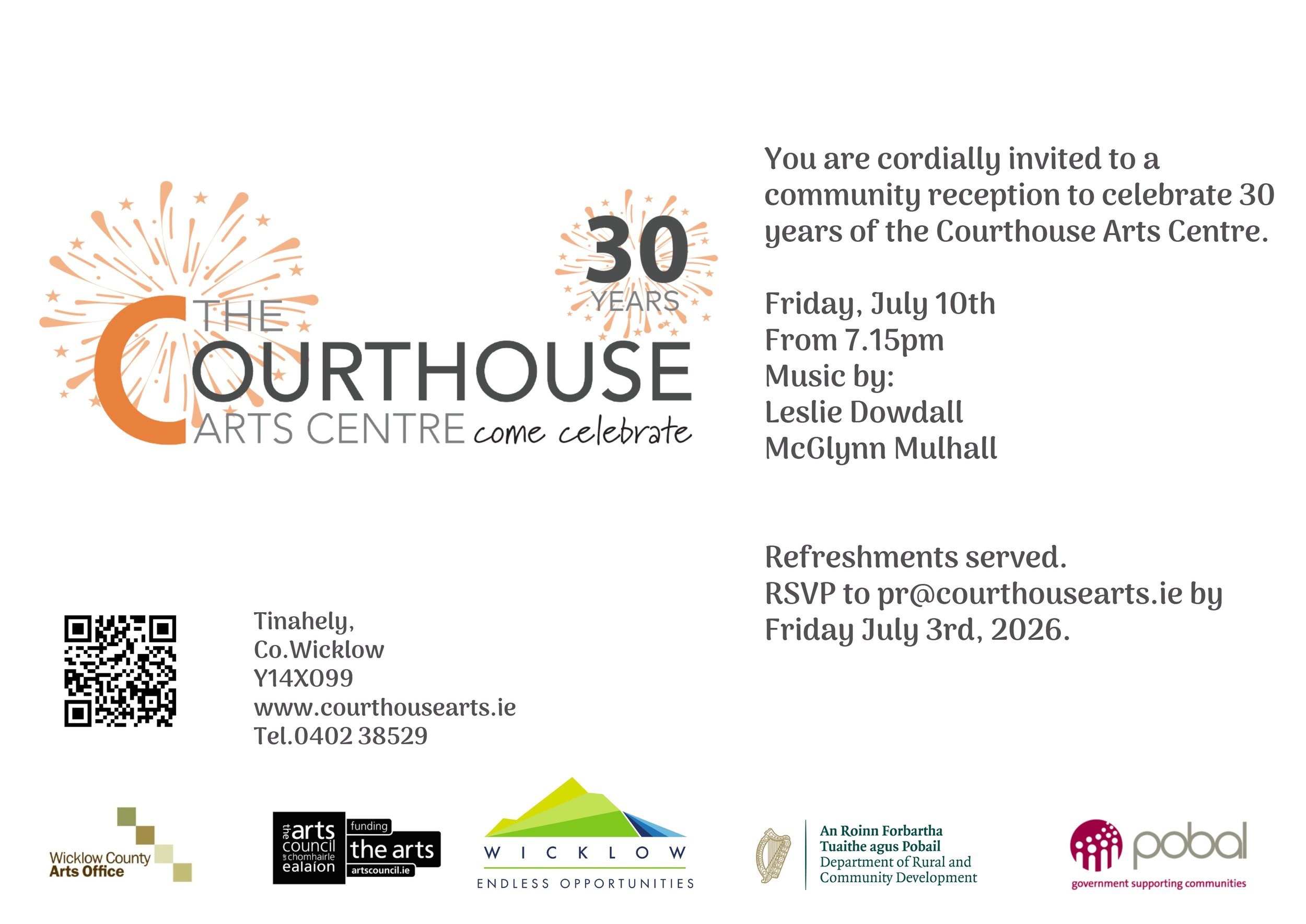 30 years Celebration of The Courthouse Arts Centre