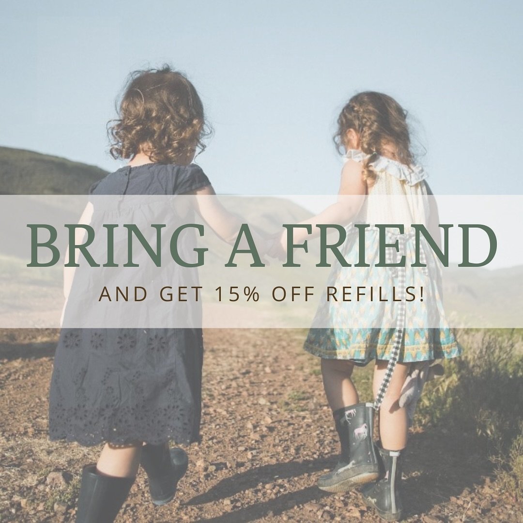 Just when you thought Earth Month was wrapping up... we&rsquo;ve decided to keep it going! 😁 

Bring in a friend who has never refilled before &amp; BOTH of you will get 15% off all your refilled items! For anyone who hasn&rsquo;t refilled before, a