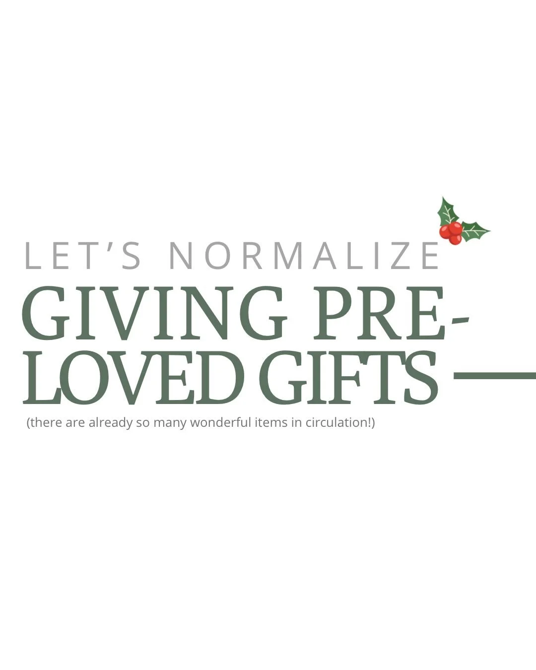 Let&rsquo;s normalize giving gently loved gifts... while supporting community initiatives, reducing waste, and saving money doing it! 🙌

Thrift stores are treasure troves of goodies, and we have some pretty great ones in the Comox Valley, each with 