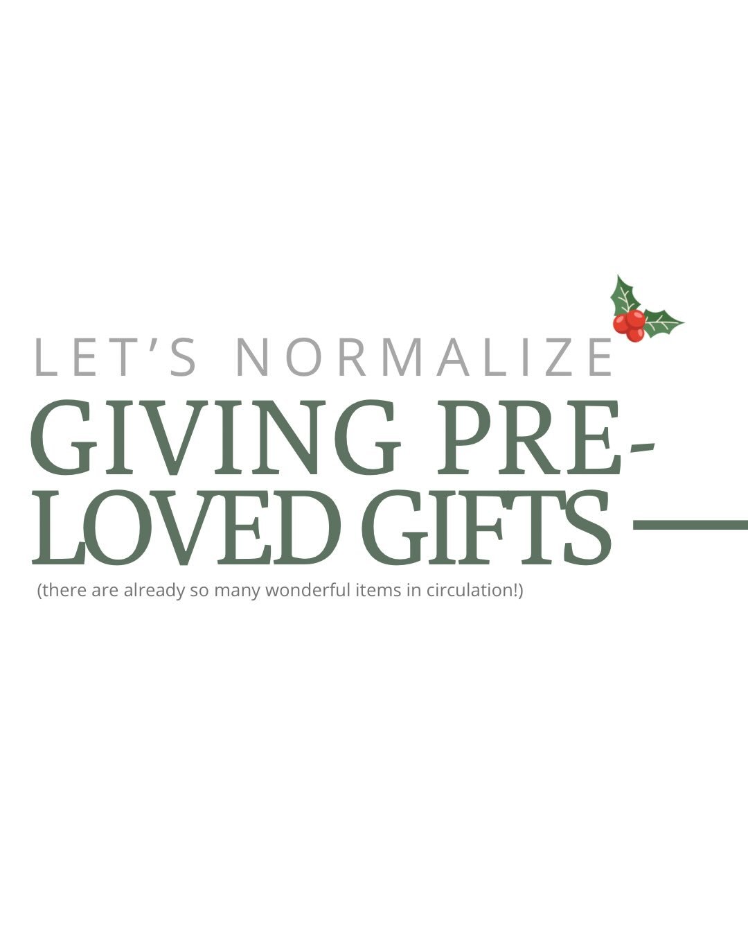 Let&rsquo;s normalize giving gently loved gifts... while supporting community initiatives, reducing waste, and saving money doing it! 🙌

Thrift stores are treasure troves of goodies, and we have some pretty great ones in the Comox Valley, each with 