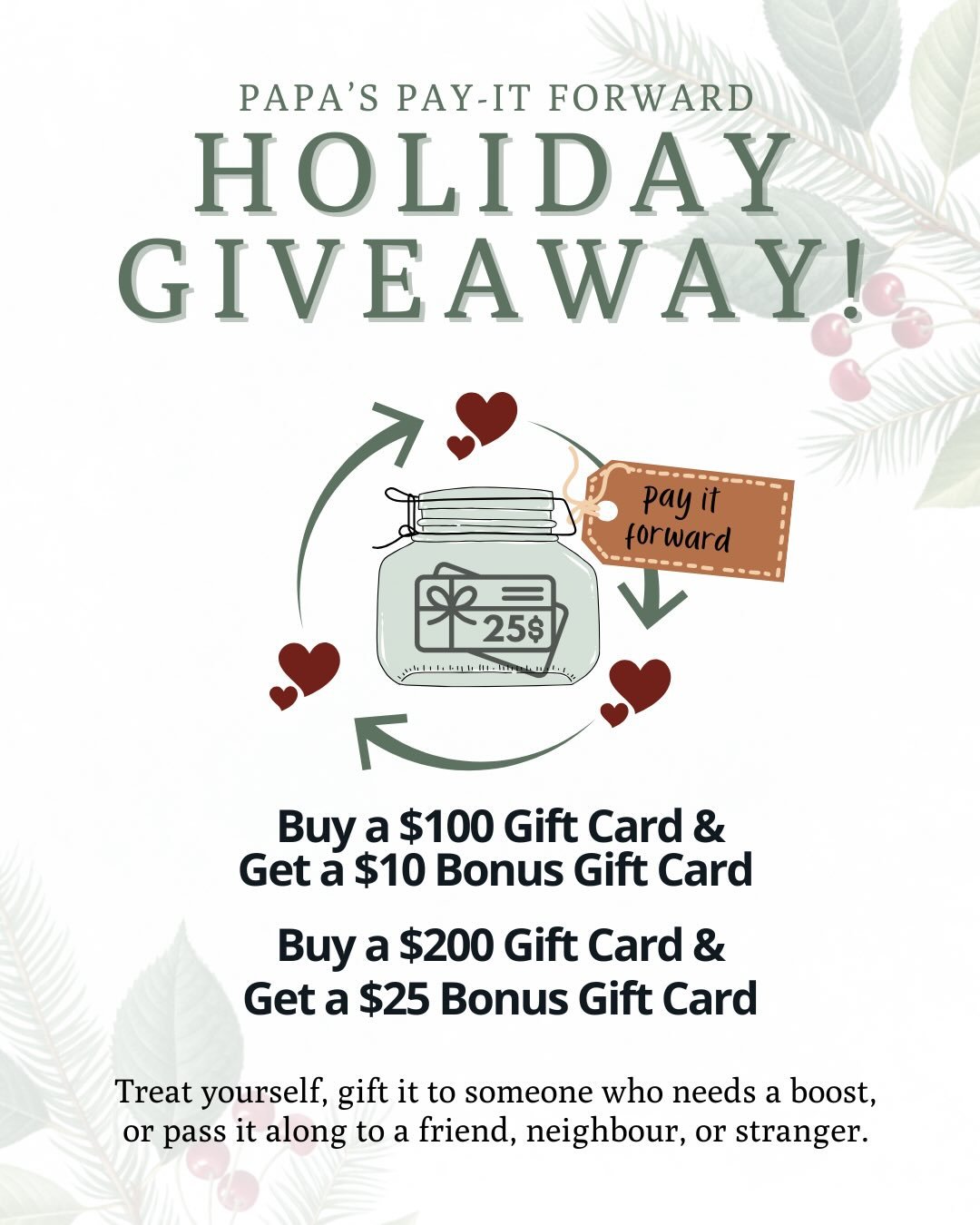 🌟 Only one week left! 🌟

Why buy a Gift Card in the first place? Well, the obvious answer would be to gift someone (it&rsquo;s right there in the name 😉), but if you love coming into our store and know you&rsquo;re going to spend the money here an